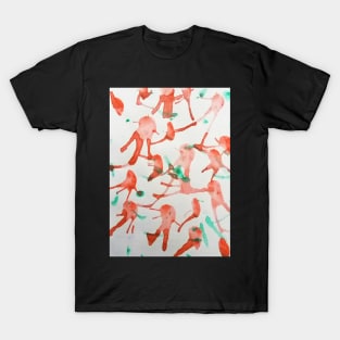 Red green watercolor pattern design T-Shirt